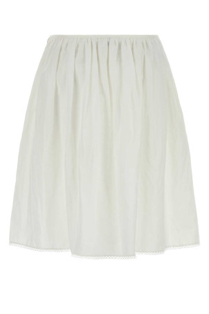White cotton blend skirt Black MIU MIU (MG2592SOOO163M)