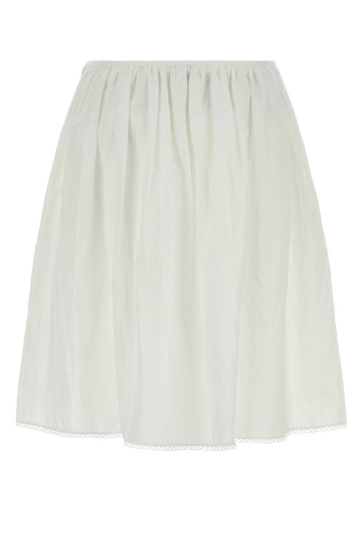 White cotton blend skirt Black MIU MIU (MG2592SOOO163M)