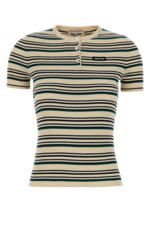 Embroidered cotton t-shirt MIU MIU (MML03YSOOO1848)