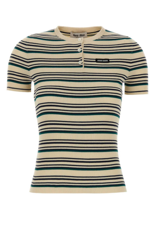 Embroidered cotton t-shirt MIU MIU (MML03YSOOO1848)