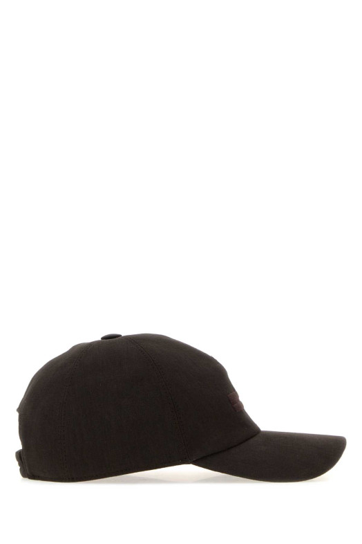 Dark brown linen baseball cap ZEGNA (RZ3I18HA3B7M)