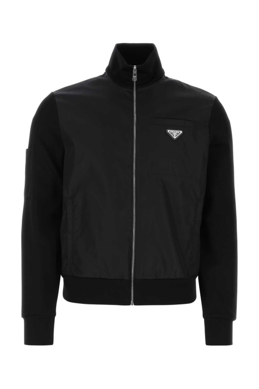 Черная куртка из смешанной ткани с долей хлопка PRADA (UJL189S21211JE)