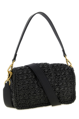 Raffia crossbody bag Black