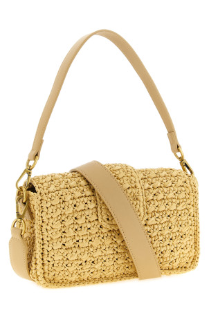 Raffia crossbody bag Beige