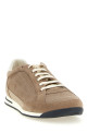Knit-effect suede sneakers Beige
