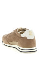 Knit-effect suede sneakers Beige