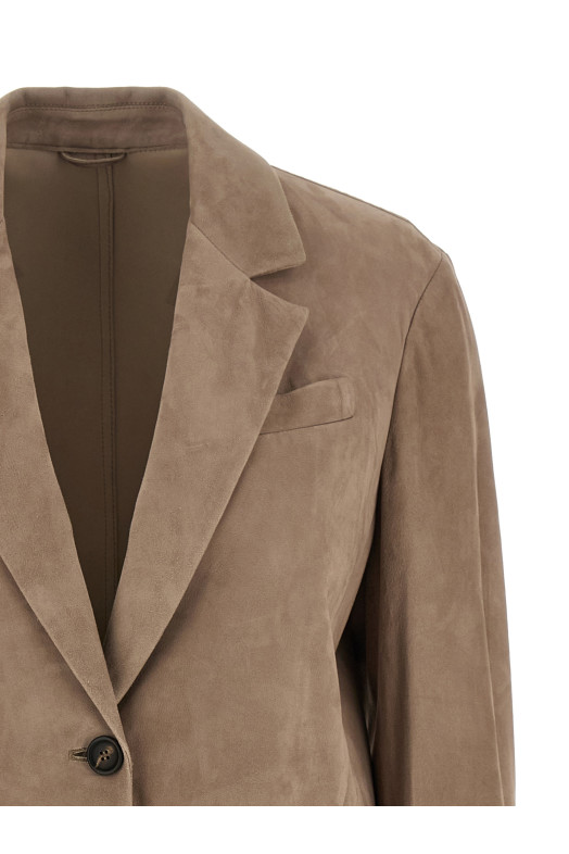 Suede blazer Beige