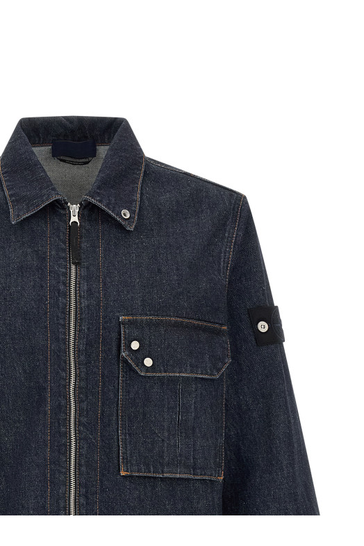 Джинсовая рубашка  Синяя STONE ISLAND L1S141200002S00J7VJ201