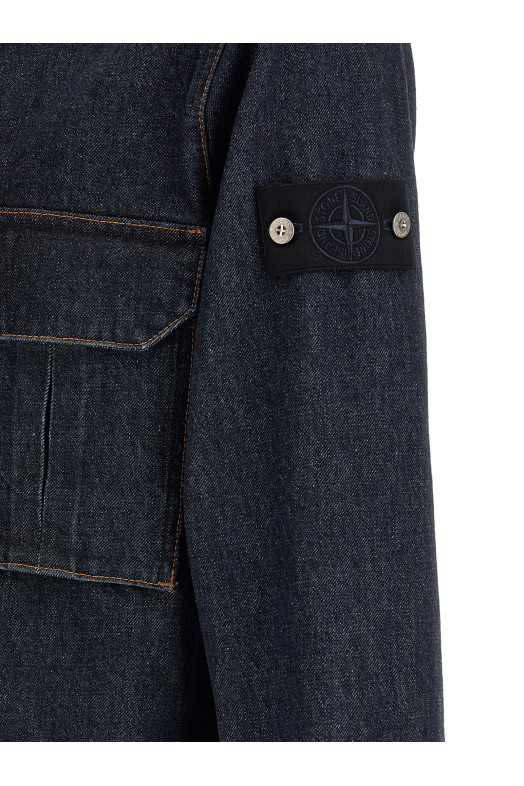 Джинсовая рубашка  Синяя STONE ISLAND L1S141200002S00J7VJ201