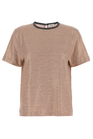 'Shiny Collar Detail' T-shirt Multicolor