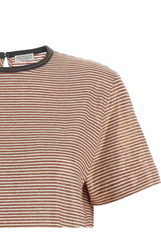 'Shiny Collar Detail' T-shirt Multicolor