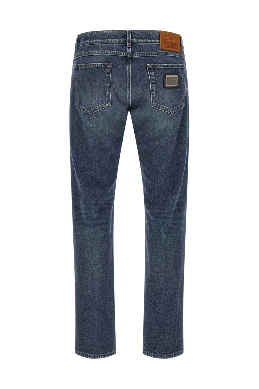 Джинсы из денима синего цвета DOLCE & GABBANA GYJCCDG8NZ5S9001
