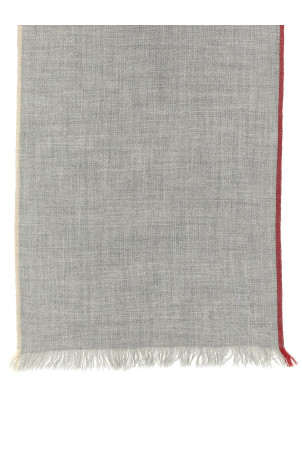 Contrast border scarf Gray