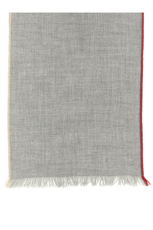 Contrast border scarf Gray