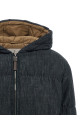 Denim-effect twill down jacket Blue