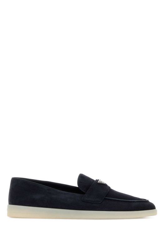 Темно-синие замшевые лоферы Blue PRADA (2DG124FG001103)