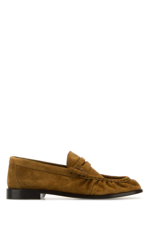 Лоферы из верблюжьей замши SAINT LAURENT (8189082W5AC)
