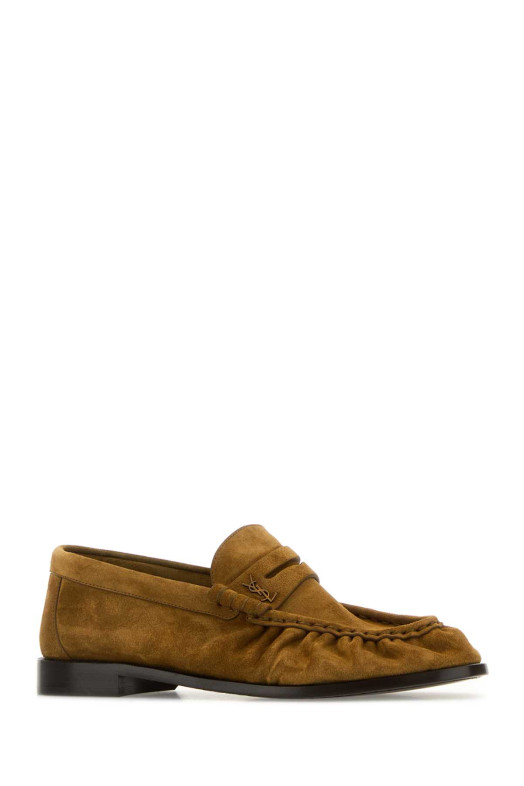 Лоферы из верблюжьей замши SAINT LAURENT (8189082W5AC)