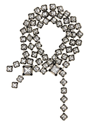 Silver metal Deconstructed Crystals necklace GIVENCHY (BF00TGF005)