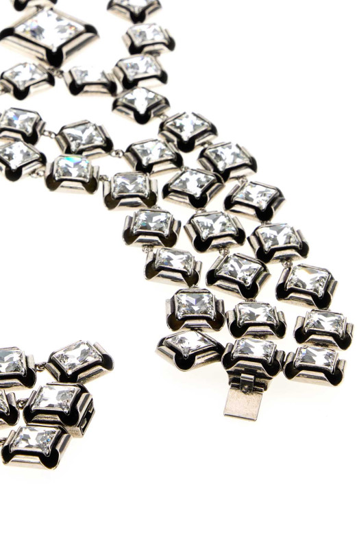 Silver metal Deconstructed Crystals necklace GIVENCHY (BF00TGF005)