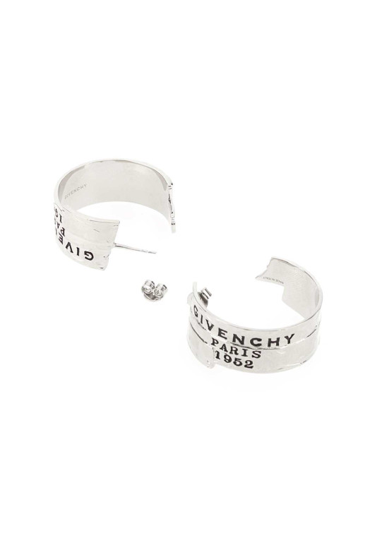 Серебристые металлические серьги GIVENCHY Tape (BF1165F003)