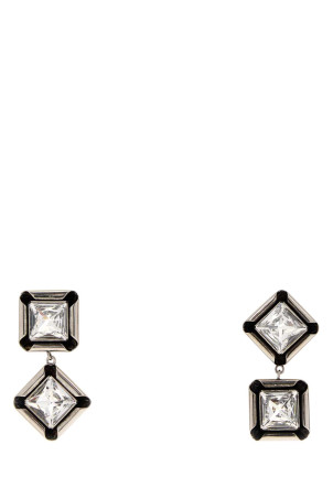 Silver metal  Deconstructed Crystals earrings GIVENCHY (BF118WF005)