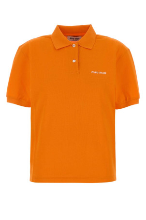 Orange piquet polo shirt Red MIU MIU (MJN535SOOO14RW)