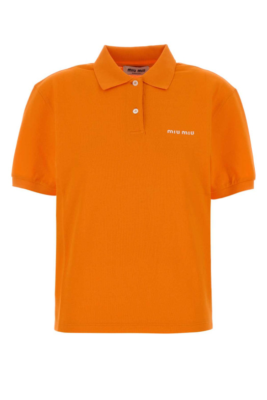 Orange piquet polo shirt Red MIU MIU (MJN535SOOO14RW)