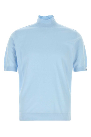 Light blue cotton sweater PRADA (UMR681SOOO1811)