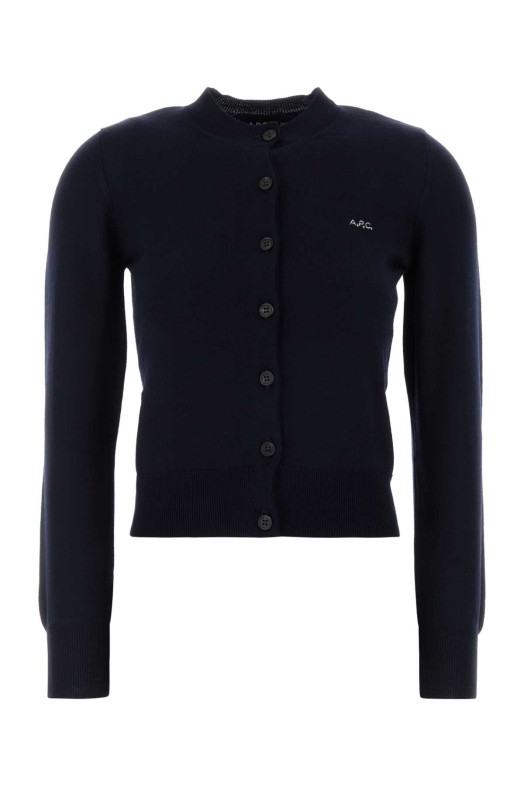 Dark blue wool blend Rosa cardigan Denim A.P.C. (WVBEPF22346)