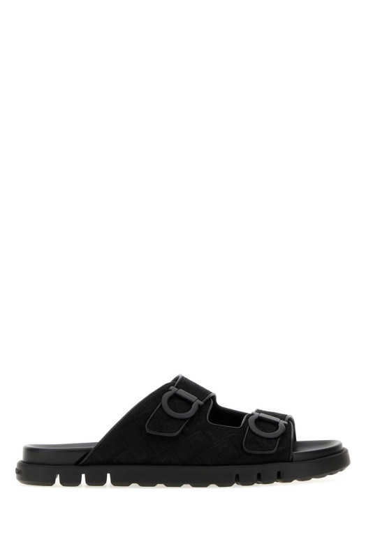 Черные жаккардовые тапочки Colly от SALVATORE FERRAGAMO (029157775573M)