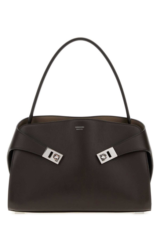Dark brown leather medium Hug Soft shoulder bag SALVATORE FERRAGAMO (219816795204)