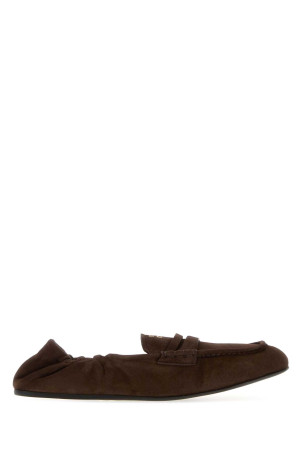 Dark brown suede leather loafers MIU MIU (5D341EFD005008)