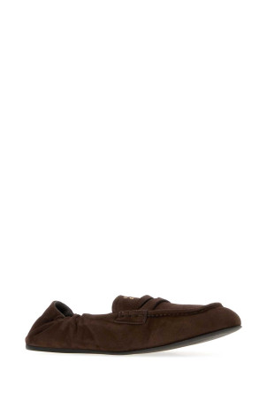 Dark brown suede leather loafers MIU MIU (5D341EFD005008)