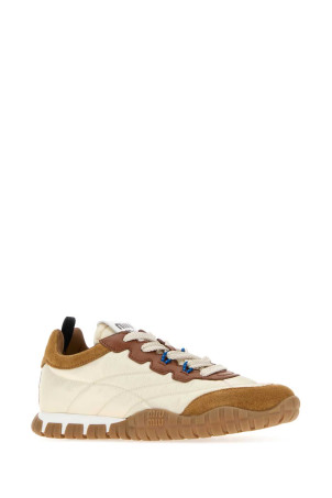 Ivory Re-Nylon and suede sneakers MIU MIU (5E417EF005LYW)