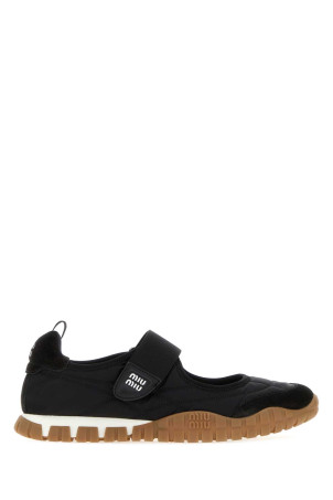 Black fabric Tyre ballerinas Black MIU MIU (5F416EF005D7C)