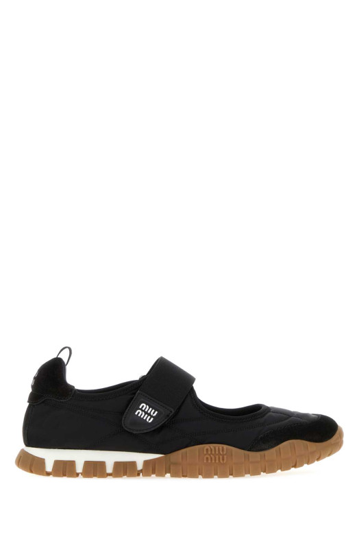 Black fabric Tyre ballerinas Black MIU MIU (5F416EF005D7C)