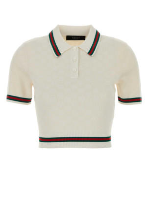 Ivory GG jersey polo shirt GUCCI (789690XKD3R)