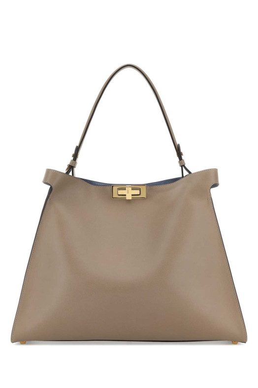 Большая сумка через плечо Fendi Way из кожи цвета «голубиный серый» FENDI (8BN369AWPF)