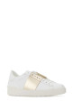 Белые кожаные кроссовки с открытым носком и золотой полоской VALENTINO GARAVANI (9W2S0781FLR)
