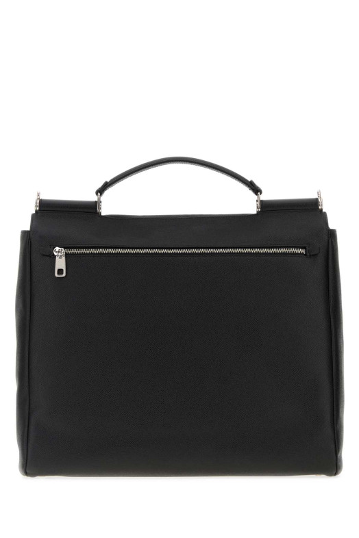 Черный кожаный портфель Sicily от DOLCE & GABBANA (BM2447BG065) DOLCE & GABBANA