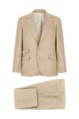 Hopsack dress Beige