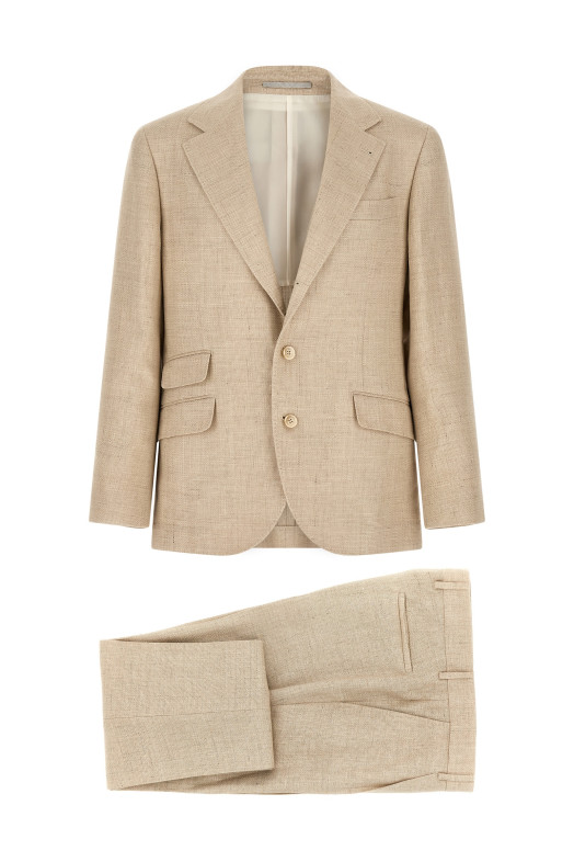 Hopsack dress Beige