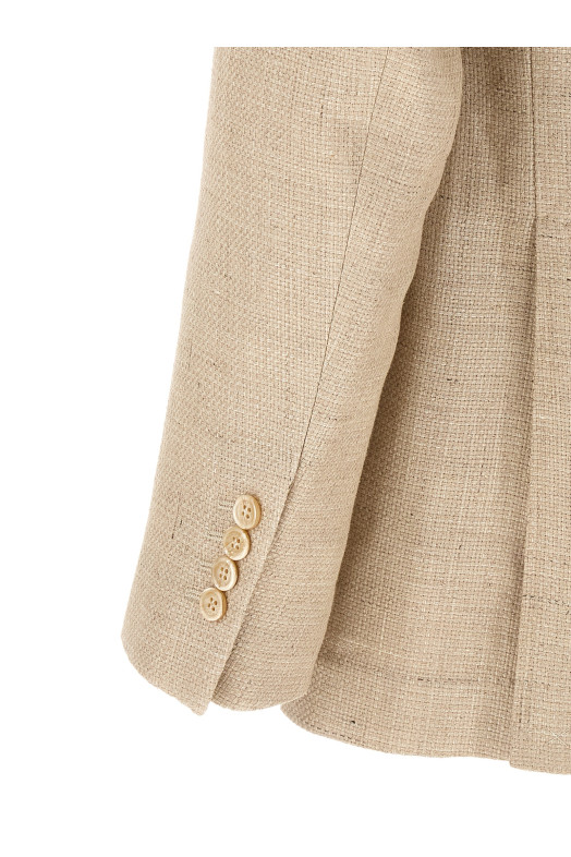 Hopsack dress Beige