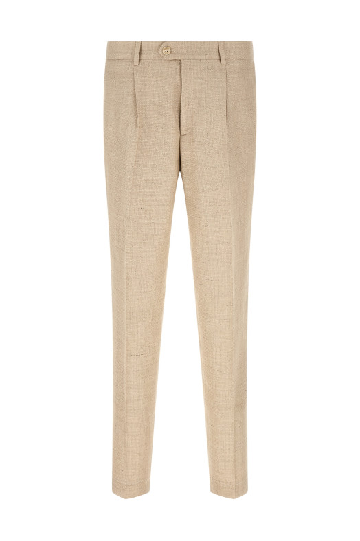 Hopsack dress Beige