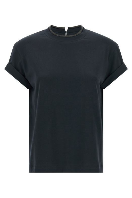 'Shiny Collar' T-shirt Blue