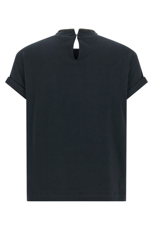 'Shiny Collar' T-shirt Blue