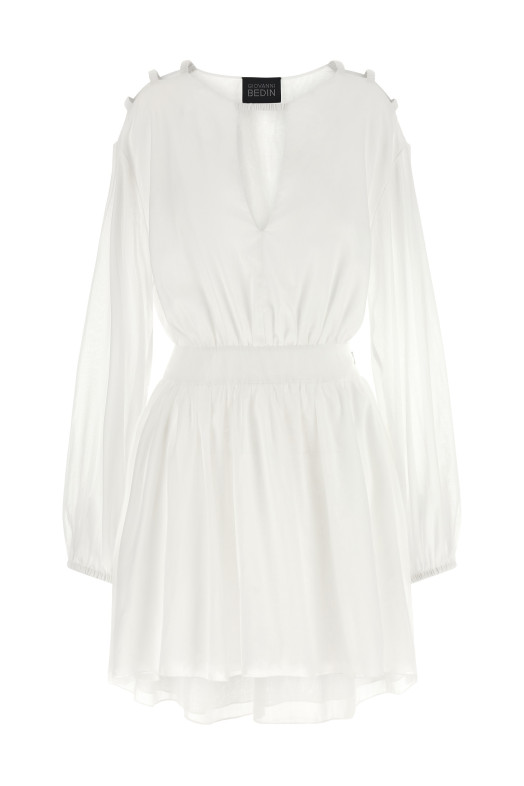 Платье из хлопкового муслина, белого цвета GIOVANNI BEDIN GBSS26507CBIANCO