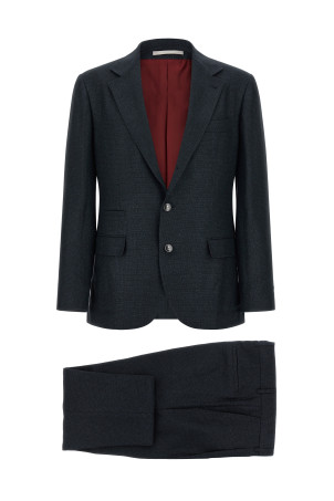 Hopsack dress Blue