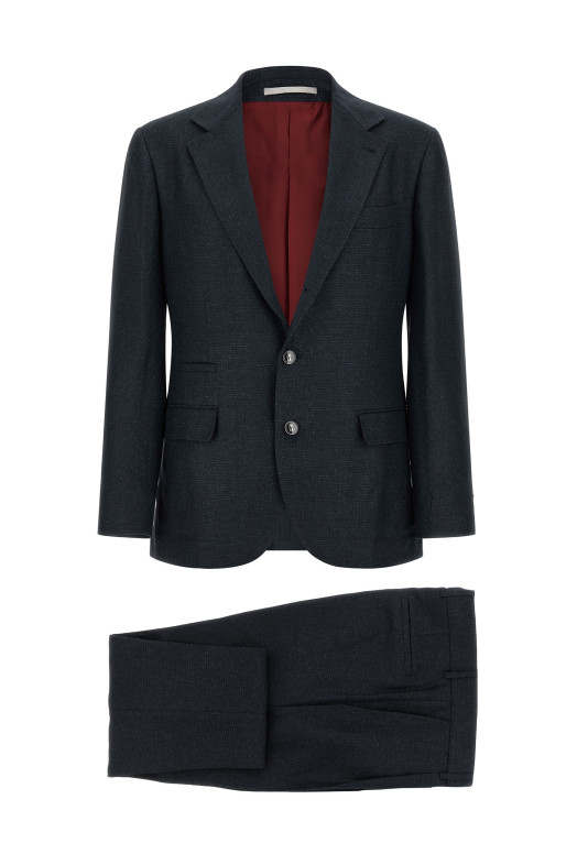 Hopsack dress Blue